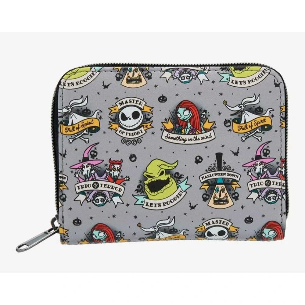 NEW! Loungefly Nightmare Before Christmas Tattoo Art‎ AOP Backpack & Wallet SET!